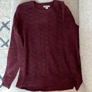 New Croft & barrow burgundy leaf sweater